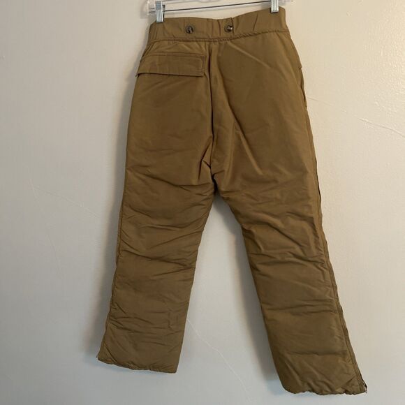 WOOLRICH Vintage 70s Quilted Duck Down Nylon Canvas Waterproof Pant,Tan- Size S - Picture 7 of 10